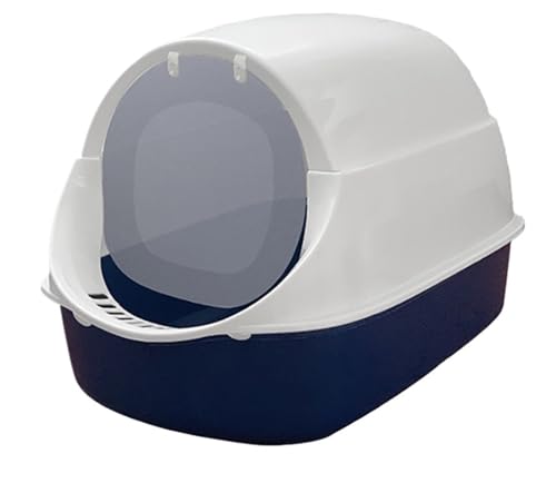 FENGJISUN Katzentoilette Katzenklo Katzentoilettengehäuse Mit Fronttürklappe Und Schaufel, Katzentoilette Mit Fronteingang, Leicht Zu Reinigen Katzen Zubehör(Blue) von FENGJISUN