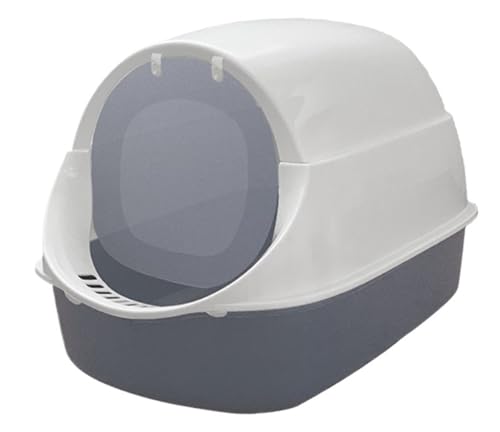 FENGJISUN Katzentoilette Katzenklo Katzentoilettengehäuse Mit Fronttürklappe Und Schaufel, Katzentoilette Mit Fronteingang, Leicht Zu Reinigen Katzen Zubehör(Grey) von FENGJISUN