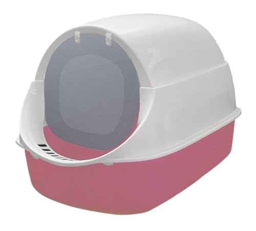 FENGJISUN Katzentoilette Katzenklo Katzentoilettengehäuse Mit Fronttürklappe Und Schaufel, Katzentoilette Mit Fronteingang, Leicht Zu Reinigen Katzen Zubehör(Pink) von FENGJISUN