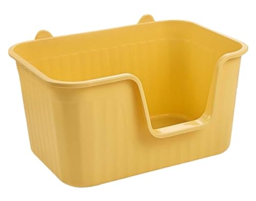 FENGJISUN Katzentoilette Katzenklo Offene Katzentoilette Für Haustiere Mit Hohen Seiten, Spritzschutz, Katzentoilette, Langlebige Katzentoilette Katzen Zubehör(Yellow,50x38x30.5 cm) von FENGJISUN