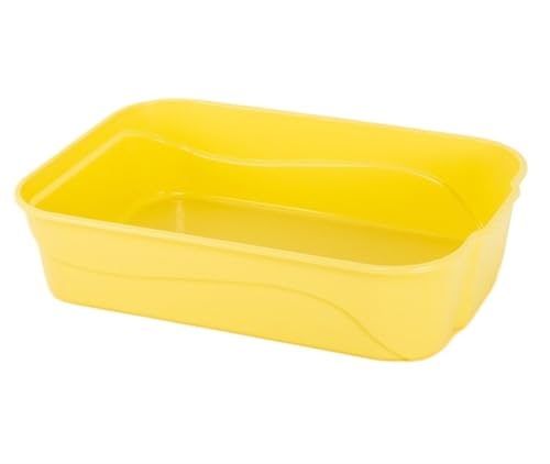 FENGJISUN Katzentoilette Katzenklo Verhindert Das Austreten Von Sand, Offene Katzentoilette, Offene Katzentoilette, Offene Katzentoilette Oben Für Kätzchen Und Kaninchen Katzen Zubehör(Yellow) von FENGJISUN