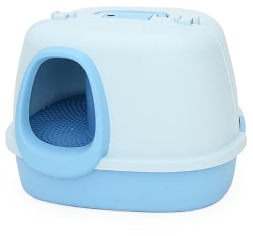 Katzentoilette Katzenklo Vollständig Geschlossene Katzentoilette, Hält Gerüche Zurück Und Verhindert Das Austreten Von Urin Und Streu. Leicht Zu Reinigende Katzentoilette. Katzen Zubehör(Blue) von FENGJISUN