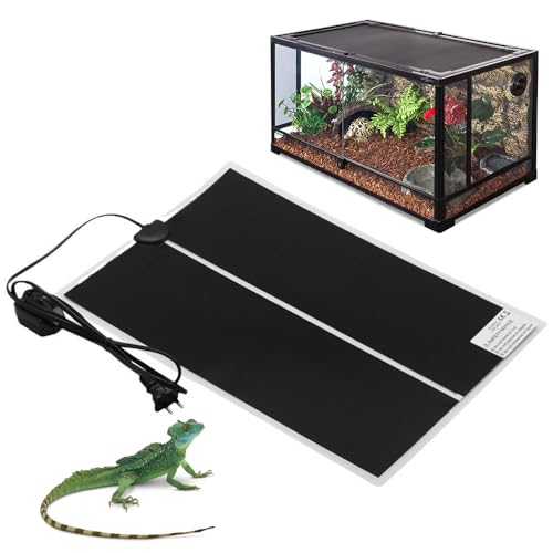 FENGQ Reptil Heizmatte, 7W Terrarium Heizmatte Nicht-Klebendes Einstellbar Wärmematte für Reptilien mit Temperaturregelung für Reptilien Eidechse Gecko Schlangen Schildkröte Spinne Aquarium von FENGQ