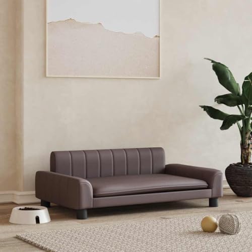 FENLAX Hundesofa Bequeme Haustierbett Hundecouch Kunstleder Welpenbett Haustiersofa Hundehütte für Große Mittelgroße Hunde Modernes und Elegantes Design Braun 90x53x30 cm FENLAX Hundesofa Bequeme Haustierbett Hundecouch Kunstleder Welpenbett Haustiersofa Hundehütte für Große Mittelgroße Hunde Modernes und Elegantes Design Braun 90x53x30 cm von FENLAX