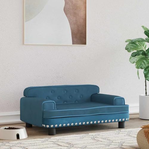 FENLAX Hundesofa Bequeme Haustierbett Hundecouch Welpenbett Samt Haustiersofa Hundehütte für Große Mittelgroße Hunde Modernes und Elegantes Design Blau 70x45x30 cm FENLAX Hundesofa Bequeme Haustierbett Hundecouch Welpenbett Samt Haustiersofa Hundehütte für Große Mittelgroße Hunde Modernes und Elegantes Design Blau 70x45x30 cm von FENLAX