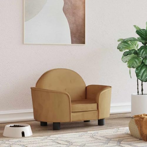 FENLAX Hundesofa Bequeme Haustierbett Samt Hundecouch Welpenbett Haustiersofa Hundehütte für Große Mittelgroße Hunde Modernes und Elegantes Design Braun 66x40x45 cm FENLAX Hundesofa Bequeme Haustierbett Samt Hundecouch Welpenbett Haustiersofa Hundehütte für Große Mittelgroße Hunde Modernes und Elegantes Design Braun 66x40x45 cm von FENLAX