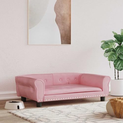 FENLAX Hundesofa Bequeme Haustierbett Samt Hundecouch Welpenbett Haustiersofa Hundehütte für Große Mittelgroße Hunde Modernes und Elegantes Design Rosa 95x55x30 cm FENLAX Hundesofa Bequeme Haustierbett Samt Hundecouch Welpenbett Haustiersofa Hundehütte für Große Mittelgroße Hunde Modernes und Elegantes Design Rosa 95x55x30 cm von FENLAX