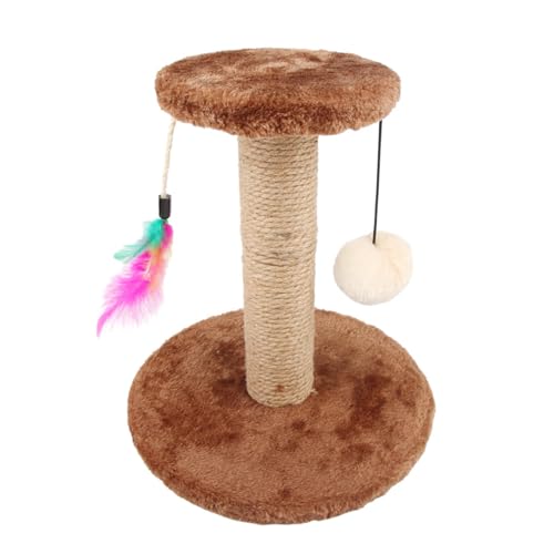 Cats Scratcher Cat Scratching Tree With FeatherTeaser Interactive Kitten SisalHanf Scratcher Toy Furniture Protectors Cat Scratching Post Cat Furniture Stress Relief For Cats Furniture Protector von FENOHREFE