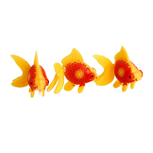 FENOHREFE 3-teiliger Künstlicher Aquariumfisch Aus Kunststoff Goldfisch Realistische Bewegung Gefälschter Fisch Ornament Für Garnelenbecken Aquarium Heizung Licht Thermometer Kies Sand von FENOHREFE