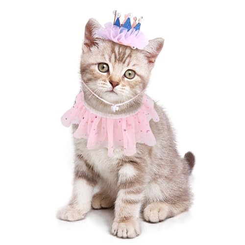 Festliche Haustier Prinzessin Kronen + Halsband Set Dress Up Your Furry Friend! Geburtstag Foto Requisiten Für Hunde Und Katzen Zubehör Hund Geburtstag Zubehör Mädchen von FENOHREFE