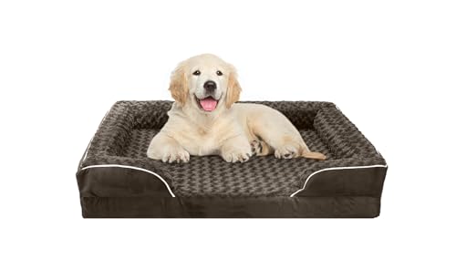 FERPOSH Orthopädisches Hundebett für große Hunde, Sofa, groß, mittel, klein, stützende Eierkiste, Schaumstoff, Haustier-Couch-Bett mit abnehmbarem waschbarem Bezug von FERPOSH