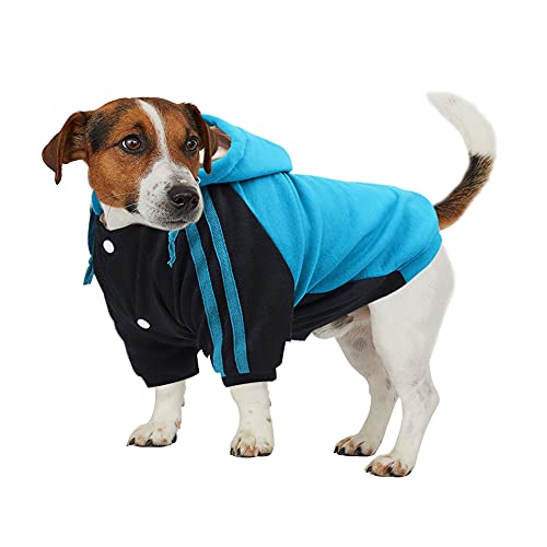 FEimaX Hunde-Kapuzenpullover, warmer Mantel für mittelgroße und große Hunde, Haustierkleidung, Outdoor-Bekleidung, Welpen, Kapuzenpullover, T-Shirt aus Baumwolle, mit Loch für Geschirr von FEimaX