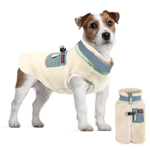 FEimaX Warme Hundemantel Winddichte Haustier Winter Fleece Hundejacke Winterweste mit D-Ring Hundekleidung Welpenjacke für Kleine Mittlere Hunde von FEimaX