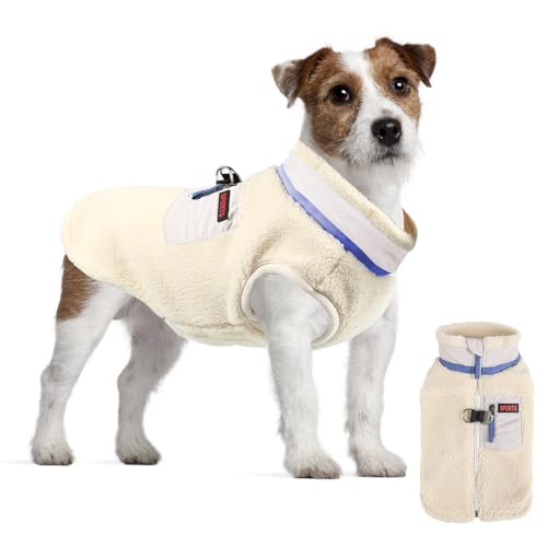 FEimaX Warme Hundemantel Winddichte Haustier Winter Fleece Hundejacke Winterweste mit D-Ring Hundekleidung Welpenjacke für Kleine Mittlere Hunde von FEimaX