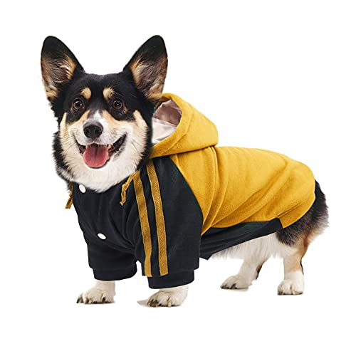 FEimaX Hundemantel Hunde Warme Hoodies Haustier Kleidung Verstellbare Kapuzenpullover für Kleine Mittelgroße Hunde Welpen Jacke Hund Sweatshirt für Winter von FEimaX