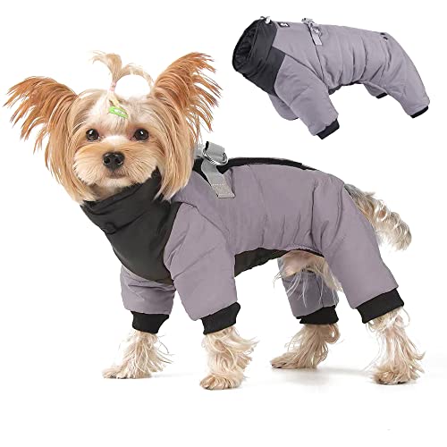 FEimaX Hundemantel Wasserdicht Warm Winterjacke für Kleine Mittlere Hunde Welpen Mantel Haustier Kleidung Reflektierende Winter Weste Jacke Hundepullover mit D-Rings von FEimaX