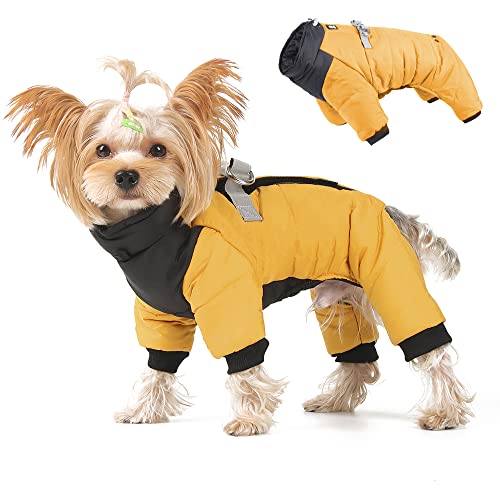 FEimaX Hundemantel Wasserdicht Warm Winterjacke für Kleine Mittlere Hunde Welpen Mantel Haustier Kleidung Reflektierende Winter Weste Jacke Hundepullover mit D-Rings von FEimaX