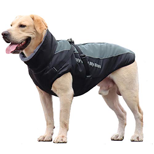 FEimaX Hundemantel Winterjacke für Hunde, Hundejacke Wasserdicht mit Weiche Plüsch Winter Warme Mantel Reflektierend Welpen Weste Haustier Kleidung für kleine Mittlere Große Hunde von FEimaX