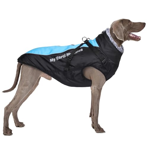 FEimaX Hundemantel Winterjacke für Hunde, Hundejacke Wasserdicht mit Weiche Plüsch Winter Warme Mantel Reflektierend Welpen Weste Haustier Kleidung für kleine Mittlere Große Hunde von FEimaX