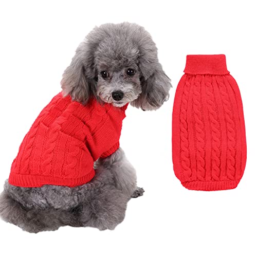 FEimaX Hundepullover Haustier Katze Hund Pullover Winter Warmer Sweater für Kleine Mittelgroße und große Hunde Katzen Welpen Strickpullover Kleidung Mantel Kostüm von FEimaX