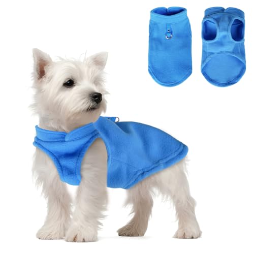 FEimaX Hundepullover Hundejacke Winter Warme Hundemantel für Kleine Mittlere Hunde Fleece Hundeweste Welpen Weiche Wintermantel mit Leinenring von FEimaX