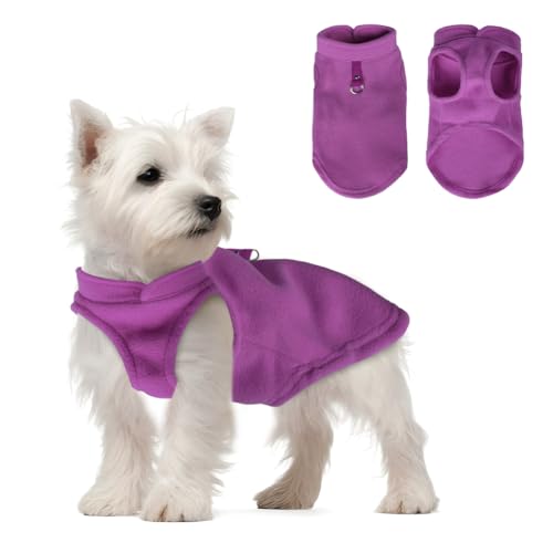 FEimaX Hundepullover Hundejacke Winter Warme Hundemantel für Kleine Mittlere Hunde Fleece Hundeweste Welpen Weiche Wintermantel mit Leinenring von FEimaX