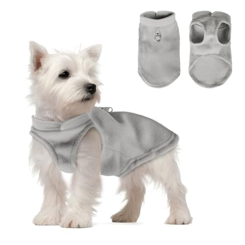 FEimaX Hundepullover Hundejacke Winter Warme Hundemantel für Kleine Mittlere Hunde Fleece Hundeweste Welpen Weiche Wintermantel mit Leinenring von FEimaX