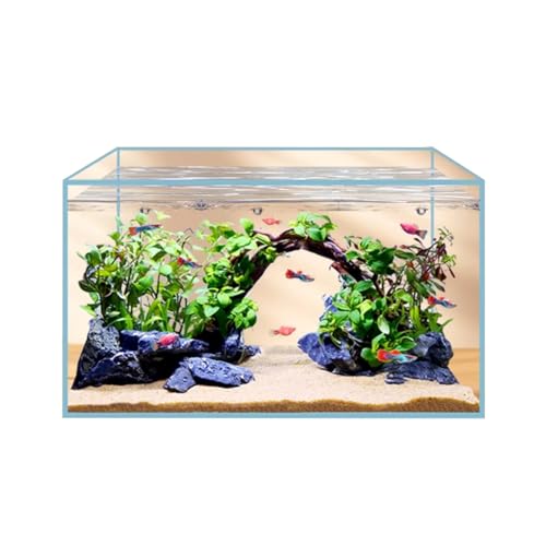 Kleiner Tank Aquarium, tragbare Fischschale Tank, 41/45/56 Liter - Extra klares Glasgehäuse - Aquarium for Goldfische oder als Schildkrötenaquarium for Wasserschildkröten mit gleich großer Aquariummat von FFENFRYOU