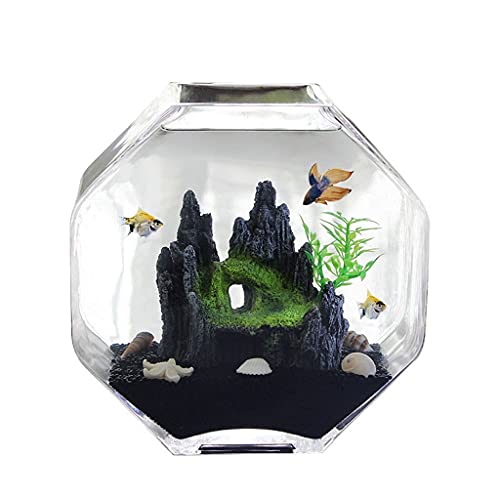 Kleiner Tank Aquarium, tragbare Fischschale Tank, Fisch Tank Kreative Glas Transparent Fisch Tank Office Home Desktop Kleine Fisch Tank Ornamente Goldfisch Zierfische Tank Aquarium Tank von FFENFRYOU