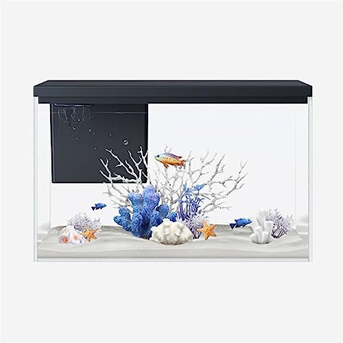 Kleiner Tank Aquarium, tragbare Fischschale Tank, Fischtank mit Licht und Pumpenzirkulationsfiltersystem Quadratisches transparentes Glasaquarium Heimökologischer Aquascape-Tank von FFENFRYOU