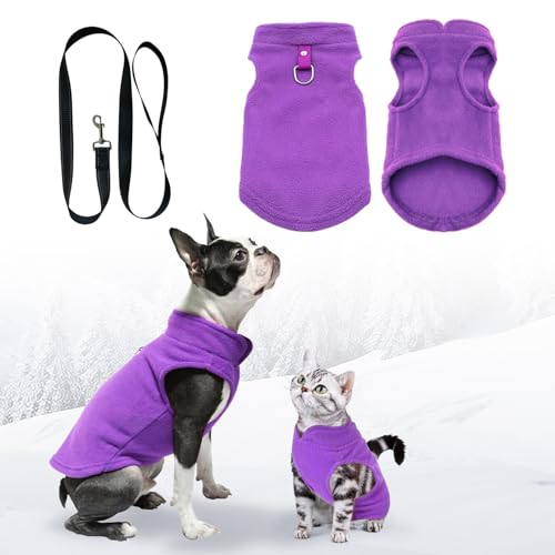 Hundemantel Für Kleine Hunde, Lila Hundepullover für Kleine Hunde,Hundemantel Winter, Hundemantel für kleine hunde,Hundemantel mit geschirr,Wintermantel hund für kleine Hunde, Innen und Außeneinsatz,M von FFTANXS