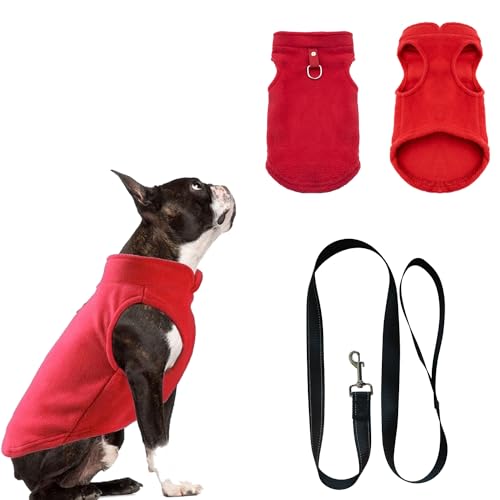 Hundemantel Für Kleine Hunde,Chihuahua Kleidung,hundepullover kleine Hunde, Hundemantel für kleine Hunde,Hundemantel mit Geschirr,Wintermantel Hund für kleine Hunde, Innen und Außeneinsatz(Rot S) von FFTANXS