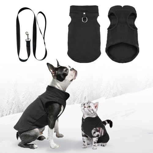 Hunde Kleidung Kleine Hunde Schwarz,Chihuahua Kleidung,hundepullover kleine Hunde, Hundemantel für kleine Hunde,Hundemantel mit Geschirr,Wintermantel Hund für kleine Hunde, Innen und Außeneinsatz(XL) von FFTANXS