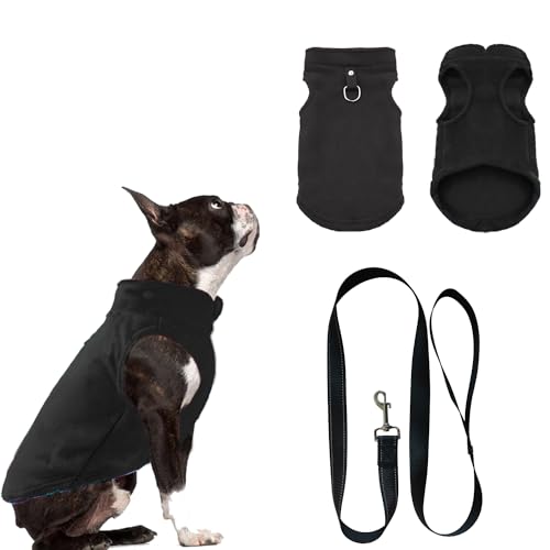 Hundemantel,Hundepullover,Chihuahua Kleidung,hundepullover kleine Hunde, Hundemantel für kleine Hunde,Hundemantel mit Geschirr,Wintermantel Hund für kleine Hunde, Innen und Außeneinsatz(Schwarz S) von FFTANXS