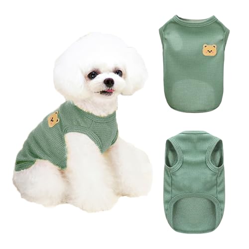 FFWTPY Hundekleidung Atmungsaktives Shirt Niedlicher Bär Muster Weiche Weste T-Shirt Frühling Sommer Hundekleidung Haustier Kleidung Haustierliebhaber Essentials von FFWTPY