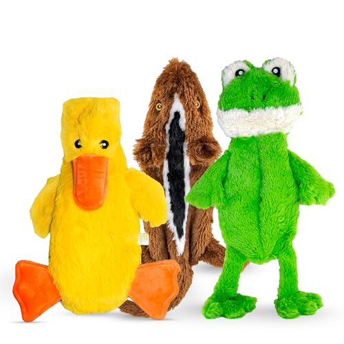 FGA MARKETPLACE Plüsch-Hundespielzeug – kein Quietschen, kein Füllen, Kauspielzeug für kleine und mittelgroße Rassen – Ente, Frosch, interaktives Haustierspielzeug, 53.3 cm von FGA MARKETPLACE