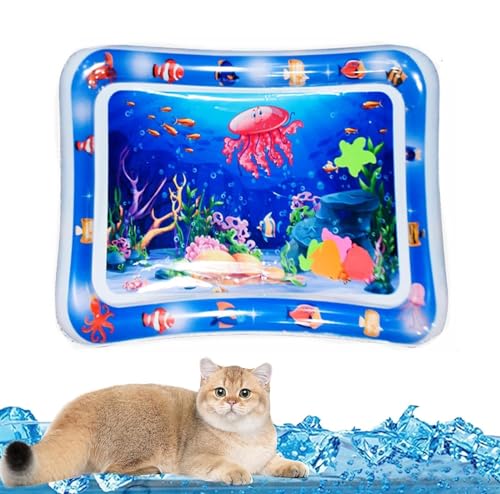 FGAQLUK Sensorische Wasserspielmatte for Katzen, Verdickte Wassersensor-Spielmatte for Katzen, Katzen-Wasserspielmatte, Interaktives Katzenspielzeug, Sensor-Wasserspielmatte for Katzen Sommer(D) von FGAQLUK