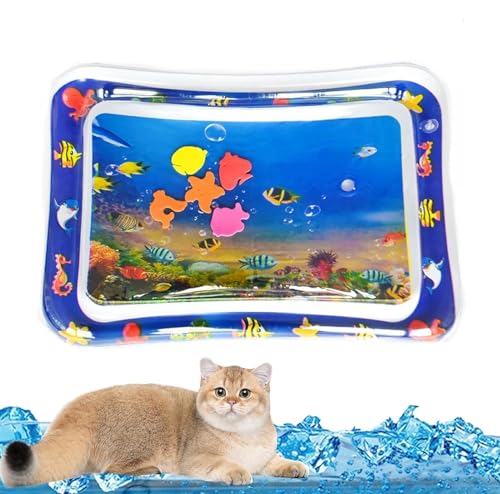 FGAQLUK Sensorische Wasserspielmatte for Katzen, Verdickte Wassersensor-Spielmatte for Katzen, Katzen-Wasserspielmatte, Interaktives Katzenspielzeug, Sensor-Wasserspielmatte for Katzen Sommer(G) von FGAQLUK