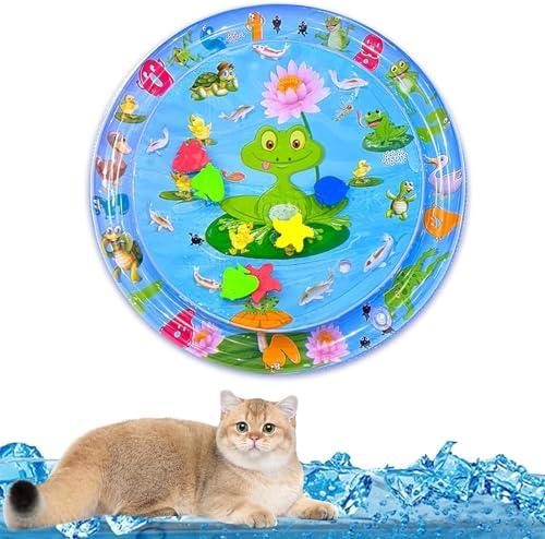 FGAQLUK Sensorische Wasserspielmatte for Katzen, Verdickte Wassersensor-Spielmatte for Katzen, Katzen-Wasserspielmatte, Interaktives Katzenspielzeug, Sensor-Wasserspielmatte for Katzen Sommer(J) von FGAQLUK