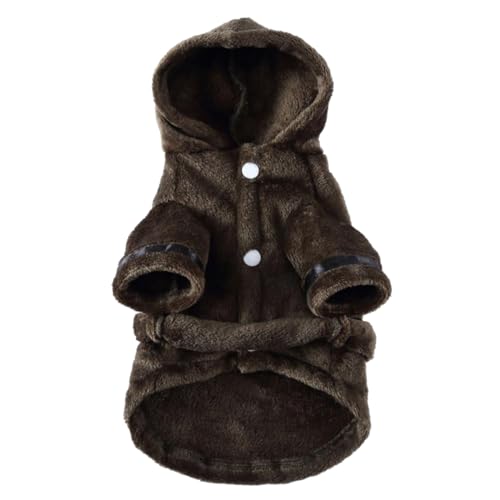 FGUUTYM Hundebademantel, weicher, Warmer Hundepyjama mit verstellbarem Hundetrockentuch, Robe, Haustierkleidung für große, mittelgroße und kleine Hunde Hundemantel Winter Mops (Brown, M) von FGUUTYM