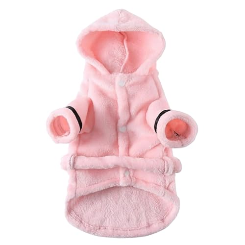 FGUUTYM Hundebademantel, weicher, Warmer Hundepyjama mit verstellbarem Hundetrockentuch, Robe, Haustierkleidung für große, mittelgroße und kleine Hunde Hundemantel Winter Mops (Pink, L) von FGUUTYM