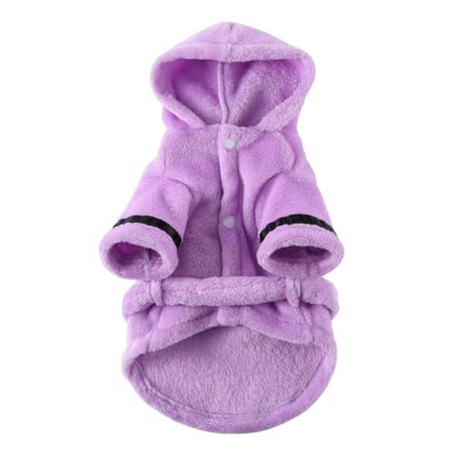 FGUUTYM Hundebademantel, weicher, Warmer Hundepyjama mit verstellbarem Hundetrockentuch, Robe, Haustierkleidung für große, mittelgroße und kleine Hunde Hundemantel Winter Mops (Purple, L) von FGUUTYM