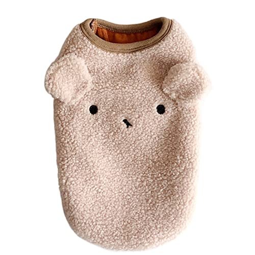 FGVHJOJXA Herbst- und Winterkleidung for Hunde und Hunde warm Fleece Teddy Bichon Pomeranian VIP Schnauzer kleine Hundekatze Haustierkleidung(Color:Beige,Size:Medium) von FGVHJOJXA