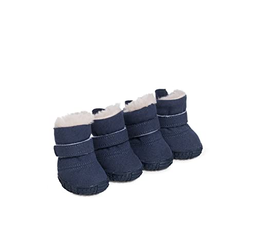 FGVHJOJXA Hundestiefel, rutschfeste, atmungsaktive Hundeschuhe for kleine, mittelgroße Hunde, Welpenschuhe, Pfotenschutz(Color:Blue,Size:L) von FGVHJOJXA