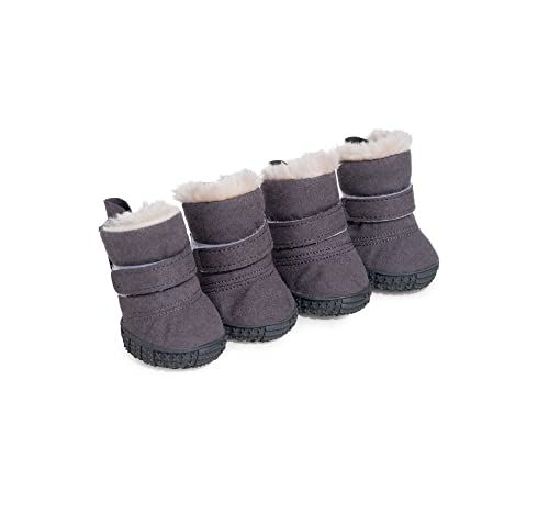 FGVHJOJXA Hundestiefel, rutschfeste, atmungsaktive Hundeschuhe for kleine, mittelgroße Hunde, Welpenschuhe, Pfotenschutz(Color:Grey,Size:2XL) von FGVHJOJXA