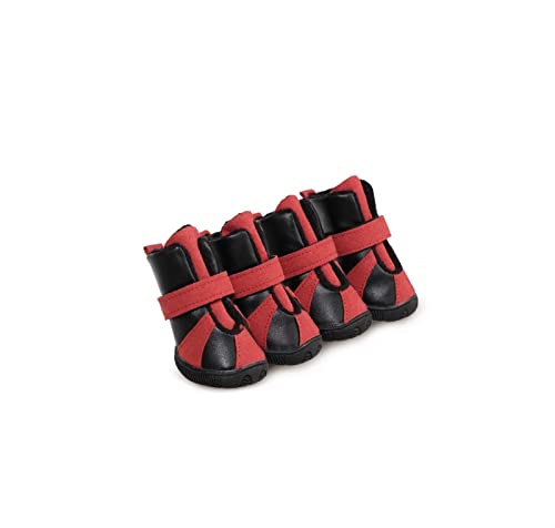 FGVHJOJXA Hundestiefel Atmungsaktive Hundeschuhe for kleine, mittelgroße Hunde, Rutschfester Pfotenschutz for Welpen(Color:Black,Size:1) von FGVHJOJXA