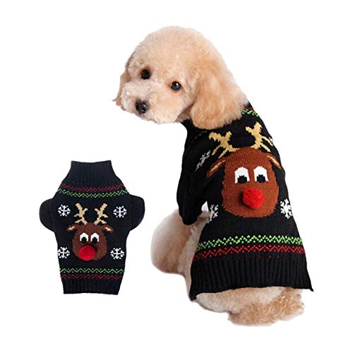FGVHJOJXA Kleine, mittlerer und großer Hundepullover Haustierkleidung Hundehundhund-Pullover des Hundes(Color:Black,Size:Medium) von FGVHJOJXA