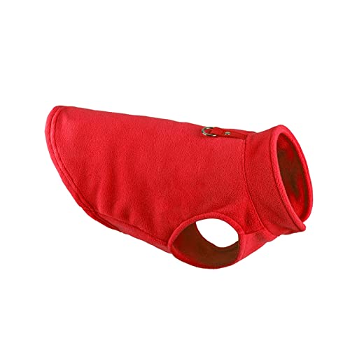 FGVHJOJXA Winter Fleece Haustier Hund Kleidung Welpen Kleidung Französische Bulldogge Mantel Mangel Kostüme Jacke for kleine Hunde Chihuahua Weste(Red,X-Large) von FGVHJOJXA