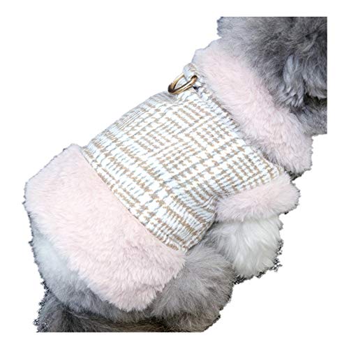 FGVHJOJXA Winter-Hundegeschirr Weste-Mantel-Jacke verdickte warme Hundekleidung Welpen-Kleidung Katze-Mantel-Mantel-Winter-warme Kleidung(Beige,Large) von FGVHJOJXA