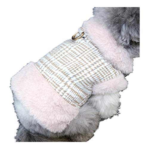 FGVHJOJXA Winter-Hundegeschirr Weste-Mantel-Jacke verdickte warme Hundekleidung Welpen-Kleidung Katze-Mantel-Mantel-Winter-warme Kleidung(Beige,Medium) von FGVHJOJXA